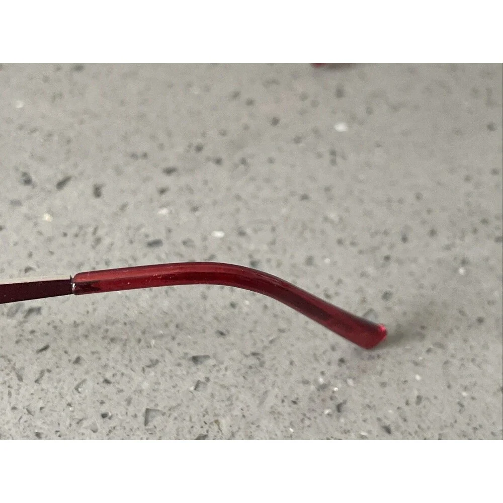 Caravaggio Half Rim Eyeglasses Frames ONLY 48-18-135 Red Metal BUR HE02